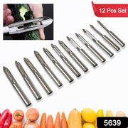 5639 Multi-purpose Stainless Steel Peeler With Handle For Vegetables Potato Peeler Carrot Grated Suitable For Peeling And Shredding Fruit And Vegetables Kitchen Accessories Piller (12 Pcs Set) thumbnail 5