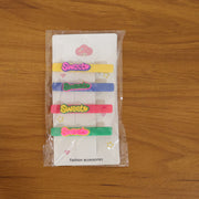 Sweet Text Decorative Hair Clip Set (4 Pc) thumbnail 6