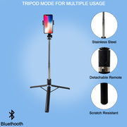 Selfie Stick With Tripod Stand (1 Pc  160 Cm Long Approx) thumbnail 1