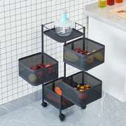 Metal High Qaulity Kitchen Trolley Kitchen Organizer Items And Kitchen Accessories Items For Kitchen Rack Square Design For Fruits  Vegetable Onion Storage Kitchen Trolley With Wheels (4 Layer  3 Layer) thumbnail 2