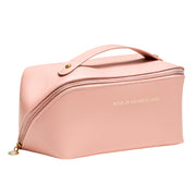 Premium Peach Travel Makeup  Toiletry Organizer Pouch With Zipper  Handle (1 Pc) thumbnail 3
