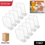 Plastic Storage Baskets Space Allocator Refrigerator Organizer Bins Partition Clip (10 Pcs Set) thumbnail 4