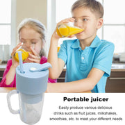 5841 2 In1 Portable Crusher Juicer With Handle  Straw For Smoothie Sipper Usb Rechargeable (340 Ml) 6 Stainless Steel Blades Compact Juicer Mixer Juicer Portable Fresh Juice Blender Portable Electric Juicer ( 340 Ml ) thumbnail 6