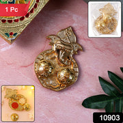 Traditional Golden Lord Ganesha Kumkum Dish  (1 Pc) thumbnail 7