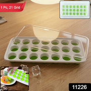 21 Grid Plastic Round Pop Ice Cube Tray With Lid (1 Pc) thumbnail 7