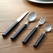 Premium Stainless Steel Kitchen Plastic Handle Cutlery Set With Tray (24 Pc Set) thumbnail 2