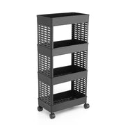 4-layer Plastic Storage Rack With Wheels thumbnail 4