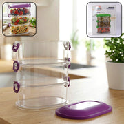 3 Layer Stackable Airtight Food Storage Container Set (1 Set) thumbnail 1