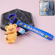 Cute Bear Cartoon Keychain With Rainbow Strap (1 Pc) thumbnail 1