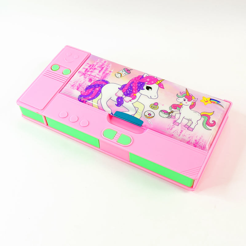 4569 Multi Purpose Gadget Jumbo Pencil Box Compass With Calculator Jumbo 2 Side Slot Geometry Box Compass Use School  Traveling  Studio