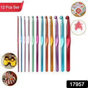 Aluminium Multicolor Knitting Needles Crochet Kit (12 Pcs Set) thumbnail 5