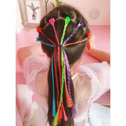 Kids Hair Braid Extensions with Clips | Fun Party Hair Accessories Pack of 6 (Color may vary) thumbnail 5