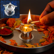 Stainless Steel Lotus Design Diya (1 Pc) thumbnail 3