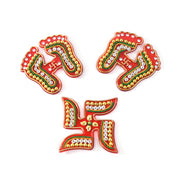 Decorative Laxmi Charan (Pagla)  Swastik Combo Set (3pc Set) thumbnail 6