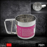 7021 Flour Sifter Stainless Steel Shaker Creation Baking Stainless Steel Shaker Sieve Cup Manual Flour Sifter With Measuring Scale Mark Flour Sifter Flour Sieve Multipurpose Handheld For Hotel For Kitchen Home thumbnail 7