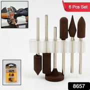 Mounted Points Abrasive Stone Head Mounted Grinding Wheel Bits Rotary Tool Kit (6 Pcs) thumbnail 7