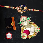 Rakhi For Brother Set Of 1 With Dish Silver Coin  Greeting Card Rakhi For Brother And Bhabhi Rakhi With Gift For Brother Rakhi For Kids Rakhi Set Rakhi Combo (K1_503_aa3) thumbnail 1
