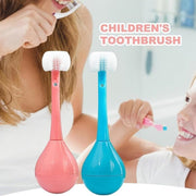 7327 Toddler Toothbrush - Soft Bristle Toothbrush - 3-sided Training Toothbrush With Silicone Head Inverted Cleaning Toothbrush For Aged 2-12 Childrens Cleaning (1 Pc) thumbnail 4