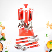 Classic Cutlery Set For Dining Table Stainless Steel 24-piece Set With Stand (1 Set thumbnail 3