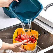 2355 Double Layer Food Drainer Washing Basket With Collapsible Strainers Colander thumbnail 2