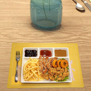 Plastic 4-compartment Rectangular Meal Serving Tray  Plate (1 Pc  White) thumbnail 3