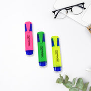 Highlighter Pen Assorted Colours Water Based Broad Tip Writing Marker (3 Pcs Set) thumbnail 5
