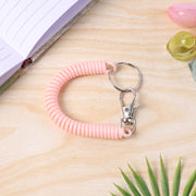 Elastic Spiral Coil Keychain Bracelet With Metal Key Ring And Clip Hook (1 Pc) thumbnail 3