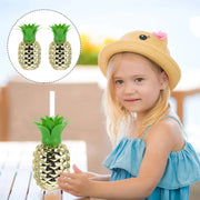 8447 Plastic Pineapple Cups With Straw Pineapple Party Favors Summer Hawaiian And Beach Party Decorations For Kids Adults With Brown Box(1 Pc) thumbnail 3