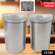 Multipurpose Stainless Steel Airtight Containers With See Through Lid (2 Pc Set  1000 Ml) thumbnail 7