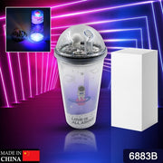 6883b  Led Glow Light Design Printed Insulated Double Wall Plastic Tumbler Cups With Straws 13oz Theming Astronaut In Space Travel Tumbler Freezer Mug Drinking Cups For Boys And Girls Schooltuitiongym Picnic (Pack Of 1) thumbnail 7
