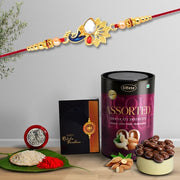 Rakhi (K1_414_as)  Assorted Chocolate Dryfruits 96gm Rakhi  Chocolate For Brother Rakhi With Chocolate Rakhi With Gift Rakhi Combo Set Of 1 Rakhi Chocolate thumbnail 1