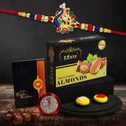 Rakhi (K1_298_ca32)  Chocolate Almonds 32gm Rakhi For Brother With Gift  Rakhi With Chocolate Rakhi Combo For Brother  Set Of 1 Rakhi  Chocolate thumbnail 1