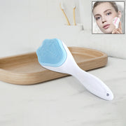 Silicone Face Scrubber Exfoliating Brush Manual Handheld Facial Cleansing Brush (1 Pc) thumbnail 3
