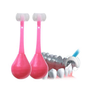7327 Toddler Toothbrush - Soft Bristle Toothbrush - 3-sided Training Toothbrush With Silicone Head Inverted Cleaning Toothbrush For Aged 2-12 Childrens Cleaning (1 Pc) thumbnail 3