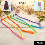 Colourful Braided Hair Extension Streaks For Girls  Kids (6 Pc) thumbnail 7