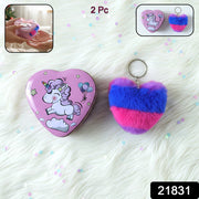 Heart Shape Gift Box  Plush Keychain (2 Pc) thumbnail 7