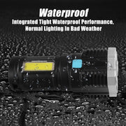 9370 Multifunctional Strong 4 Led Torch Light Portable Rechargeable Flashlight Long Distance Beam Range 800 Lumens Cob Light 4 Mode Emergency For Hiking Walking Camping (4 Led Torch) thumbnail 4