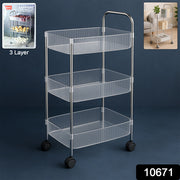 Apex Sapphire 3-layer Multipurpose Storage Trolley With Wheels thumbnail 7