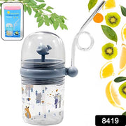8419 Baby Drinking Cup With Straw And Lid Water Whale Spray Fountain Sippy Cup Bottles Childrens Pot Toddler Tumbler Mug Spill Proofbirthday Party Gift Drinking Cup (1 Pc) thumbnail 6