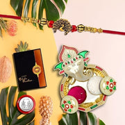 Rakhi For Brother Set Of 1 With Dish Silver Coin  Greeting Card Rakhi For Brother And Bhabhi Rakhi With Gift For Brother Rakhi For Kids Rakhi Set Rakhi Combo (K1_34_aa3) thumbnail 1