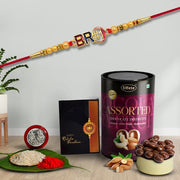 Rakhi (K1_361_as)  Assorted Chocolate Dryfruits 96gm Rakhi For Brother With Gift  Fancy Rakhis For Men Stylish Rakhi Combo For Brother  Set Of 1 Rakhi  Chocolate thumbnail 1