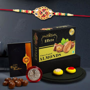 Rakhi (K1_528_ca32)  Chocolate Almonds 32gm  Rakhi Combo With Card And Chocolate  Chocolates Gift  Rakhi  Chocolate For Brother  Rakhi With Gift  Set Of 1 Rakhi thumbnail 1