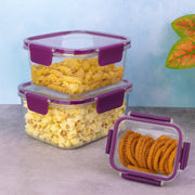 Airtight Square Food Storage Container Set (3 Pc) thumbnail 3