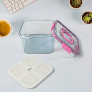 8262 High Quality Plastic Food Storage Container Clear Washable Refrigerator Food Box Food Container Fruit Box Container With Lid (1400 Ml) thumbnail 1