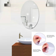 1795 Oval Shape 3d Mirror Sticker Used In All Kinds Of Household And Official Purposes As A Sticker Etc (2 Pc Set) thumbnail 2