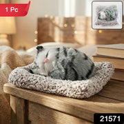 Soft Plush Cute Closed-eye Cat Car Dashboard Showpiece Toy (1 Pc) thumbnail 4