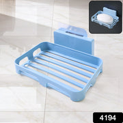 4194 Soap Dish Holder For Bathroom Shower Wall Mounted Self Adhesive Soap Holder Saver Tray-plastic Sponge Holder For Kitchen Storage Rack Soap Box (Plastic Box) thumbnail 5