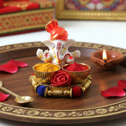 Decorative Lord Ganesha Pooja Thali Set (1 Pc) thumbnail 5