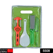 5508 Plastic Chopping Board With Knife Set And Scissor And Wine Stainless Steel And Plastic Kitchen Item Multipurpose Cutting Vegetables thumbnail 5