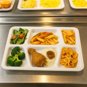 Plastic Multi-compartment Rectangular Meal Serving Tray  Plate (1 Pc  White) thumbnail 5